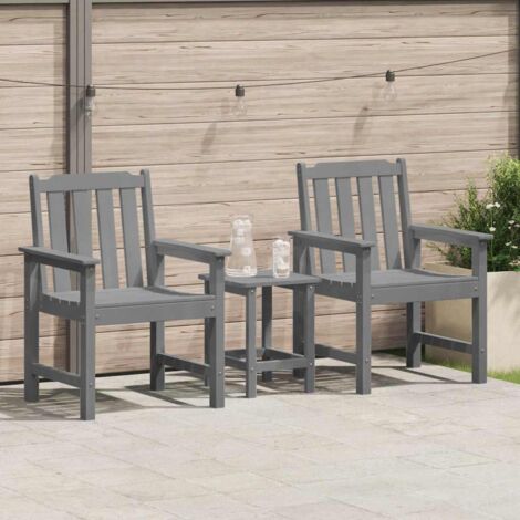 Garden Dining Chair 2 pcs Light Grey 65.5 x 59 x 88cm HDPE vidaXL
