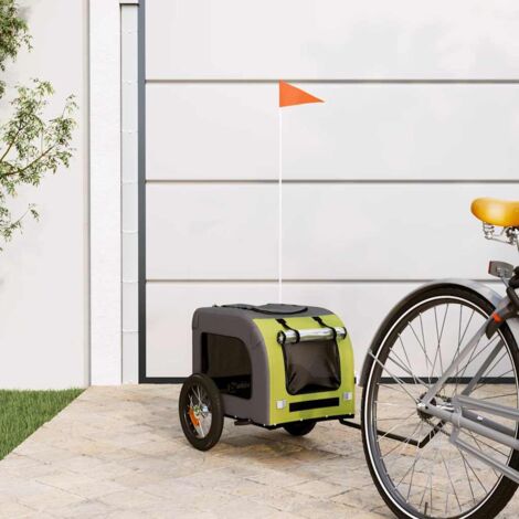 Pet Bike Trailer Green and Grey Oxford Fabric and Iron vidaXL