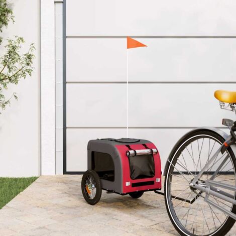 Pet Bike Trailer Red and Grey Oxford Fabric and Iron vidaXL