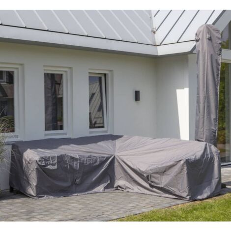 Outdoor Lounge Set Cover 255x255x70cm Grey Madison