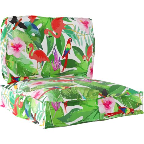 Pallet Cushion Set Floral 2 pcs Tropical jungle 70 x 70 x 12 cm vidaXL