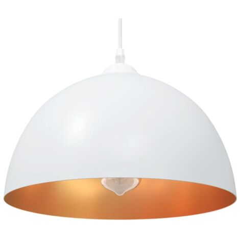 Pendant Lamps 2 pcs Height Adjustable E27 White Ø 30 cm Metal vidaXL