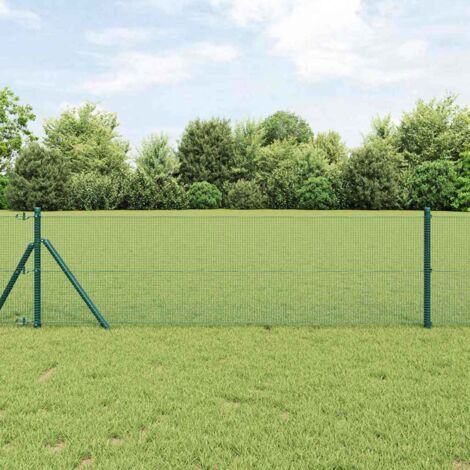 Welded Wire Fence Green 1 x 100 m Steel vidaXL