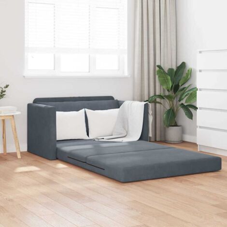 Sofa Bed Dark Grey 124 x 204 x 61 cm Velvet vidaXL