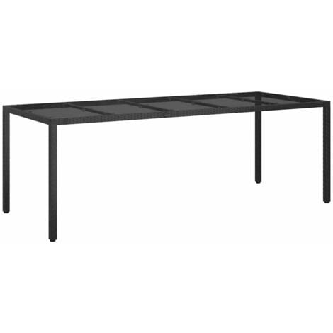 Garden Dining Table Black 250x100x75 cm Poly Rattan vidaXL