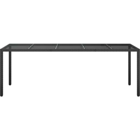 Garden Dining Table Black 250x100x75 cm Poly Rattan vidaXL