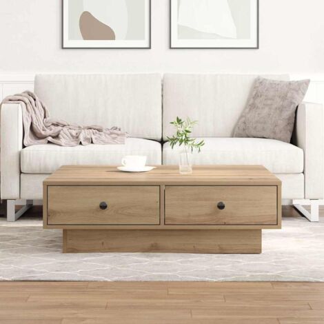 Coffee Table Artisan oak 90 x 90 x 28 cm Engineered wood vidaXL