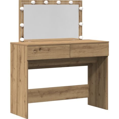 Dressing Table with LED Artisan Oak 100x40x120 cm vidaXL