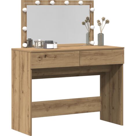 Dressing Table with LED Artisan Oak 100x40x120 cm vidaXL