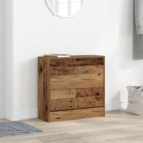 Shoe Cabinet with Door Old Wood 60 x 21 x 57 cm Engineered wood vidaXL