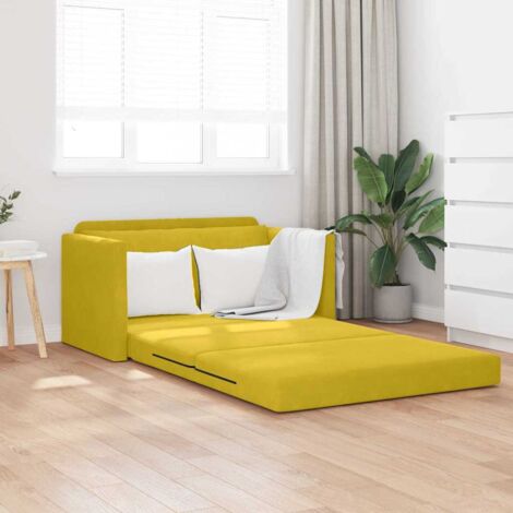 vidaXL Sofa Bed Sunflower Yellow 124 x 204 x 61 cm Velvet