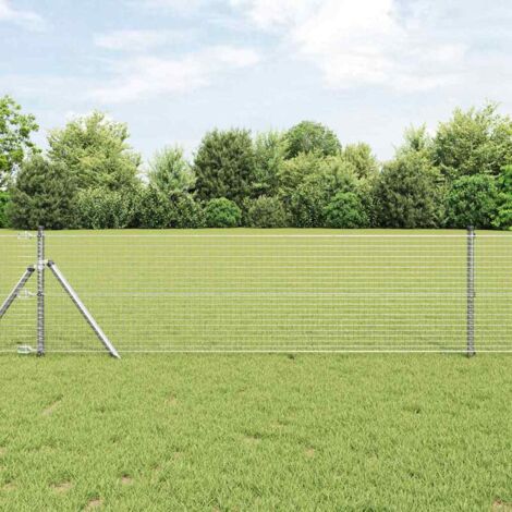 Welded Wire Fence Silver 0.4 x 50 m Steel vidaXL
