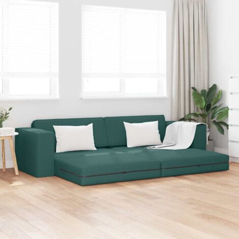 Floor Sofa Bed Dark green 245 x 78 x 77 cm Fabric vidaXL