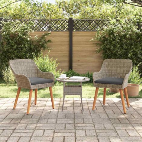 Garden Chair 2 pcs Black 55 x 62.5 x 82cm Poly Rattan vidaXL