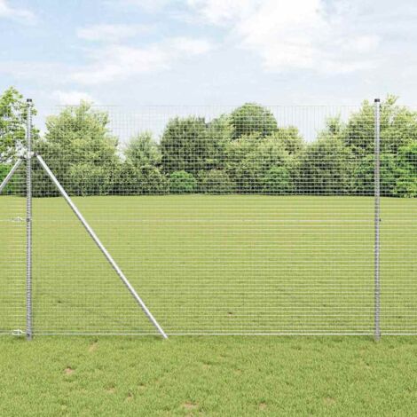 Welded Wire Fence Silver 1.5 x 50 m Steel vidaXL