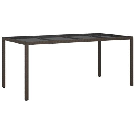Garden Dining Table Brown 190x90x75 cm Poly Rattan vidaXL