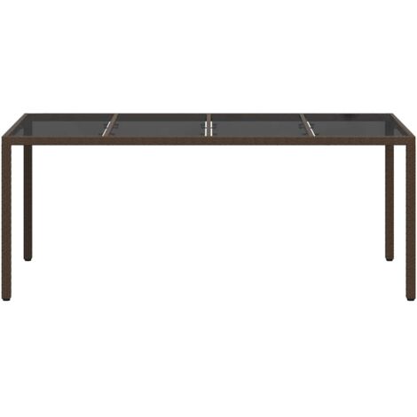 Garden Dining Table Brown 190x90x75 cm Poly Rattan vidaXL