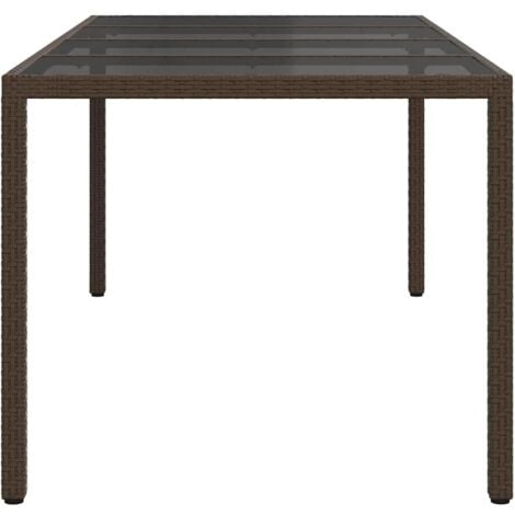 Garden Dining Table Brown 190x90x75 cm Poly Rattan vidaXL