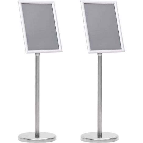 Poster Stands 2 pcs Silver 32.5x 24 x 78 cm Aluminium alloy vidaXL