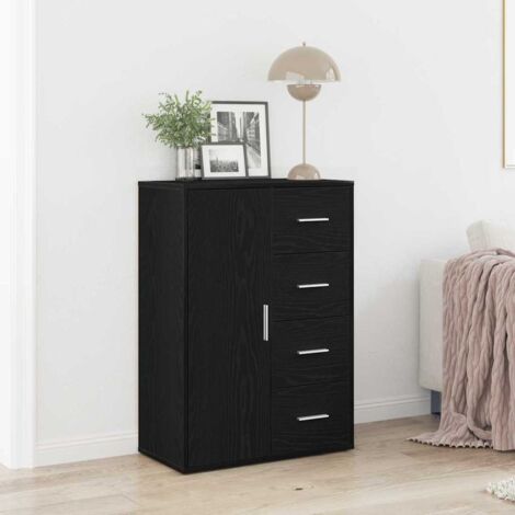 Sideboard with Drawer Black oak 60 x 31 x 84 cm Engineered wood vidaXL (1/5)