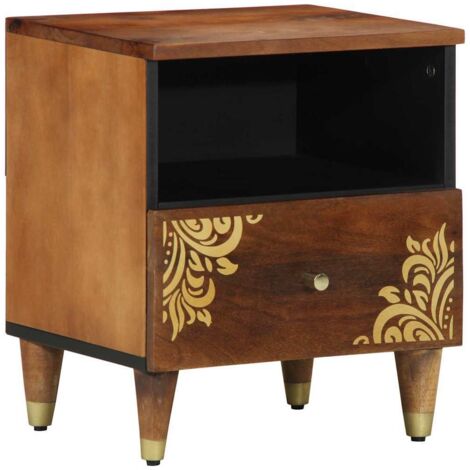 Bedside Cabinet Honey brown 40 x 33 x 46 cm Solid mango wood vidaXL (1/5)