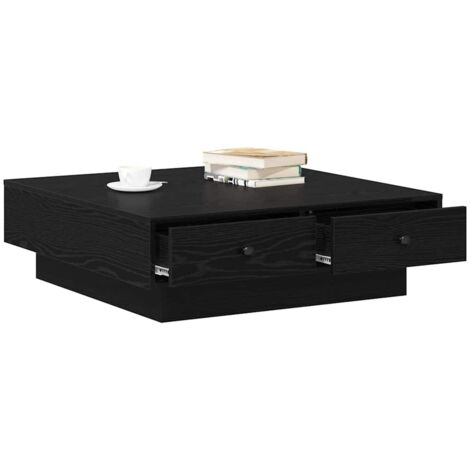 Coffee Table Black oak Engineered wood 90 x 90 x 28 cm vidaXL