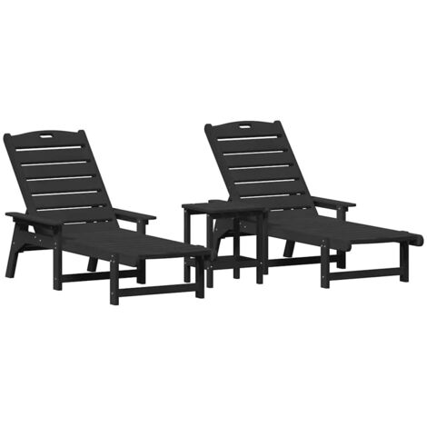Garden Lounge Furniture 3 pcs Black 38 x 38 x 46cm Polyethylene vidaXL