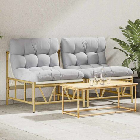 Garden Chair 2 pcs Light grey 75 x 75 x 71 cm Steel vidaXL