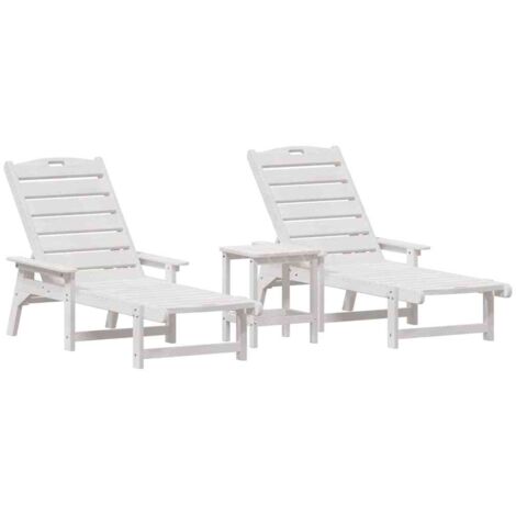 Garden Lounge Furniture 3 pcs White 38 x 38 x 46cm Polyethylene vidaXL