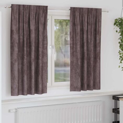 Curtain with Curtains 2 pcs Brown 175 x 140 cm Velvet vidaXL