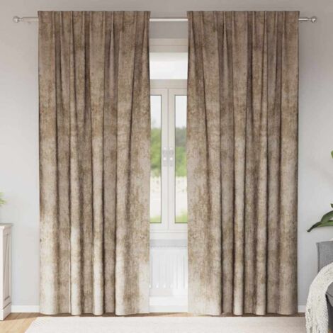 Curtain with Curtains 2 pcs Champagne 245 x 140 cm Velvet vidaXL