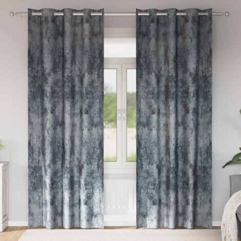 Curtain with Curtains 2 pcs Silver grey 260 x 140 cm Velvet vidaXL
