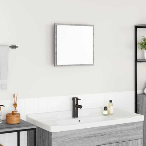 LED Bathroom Mirror Wall-mounted Grey Sonoma 40 x 37 x 8.5 cm vidaXL