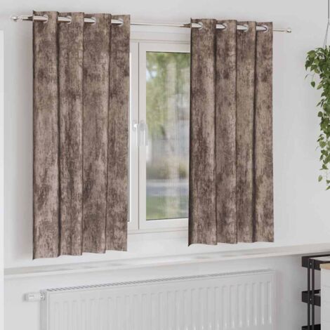 Curtain with Curtains 2 pcs Cappuccino 175 x 140 cm Velvet vidaXL