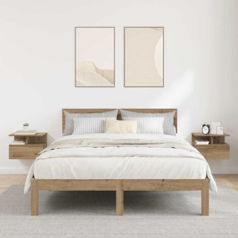 Floating Nightstand 2 pcs Artisan oak 40 x 31 x 27 cm vidaXL