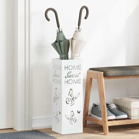 Umbrella Stand White 15.5 x 15.5 x 49 cm Metal vidaXL