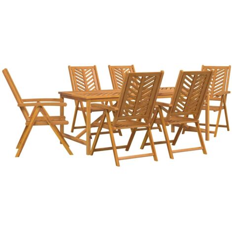 Garden Dining Set 7 pcs Brown 200 x 90 x 74 cm vidaXL