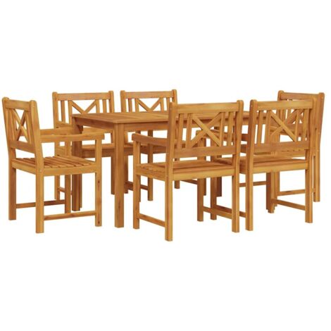 vidaXL Garden Dining Set 7 pcs Brown Solid acacia wood