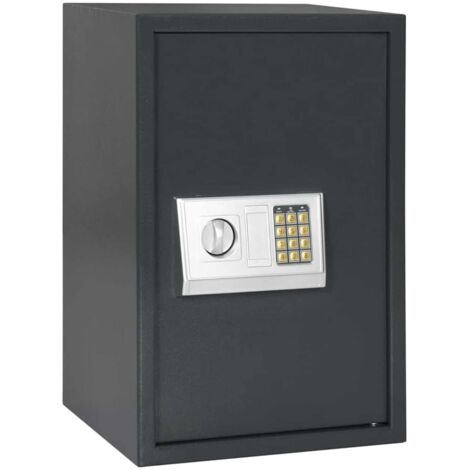 Digital Safe with Lock Dark grey 40 x 35 x 60 cm Steel vidaXL