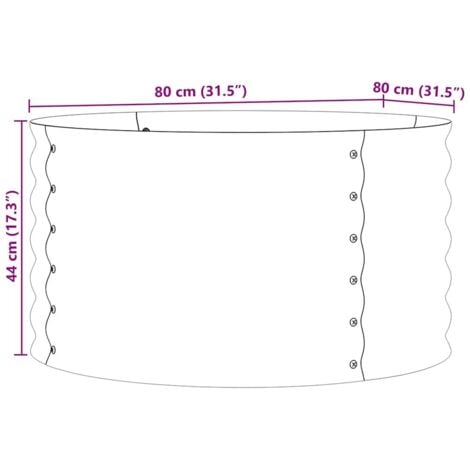 Raised Garden Bed Brown with Wood Look 80x80x44 cm Steel vidaXL