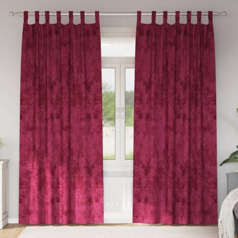 Curtain with Curtains 2 pcs Wine red 245 x 140 cm Velvet vidaXL