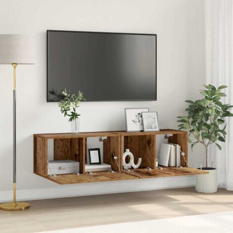 TV Cabinet Set Old Wood Solid Reclaim wood Medium TV Cabinet vidaXL (1/5)