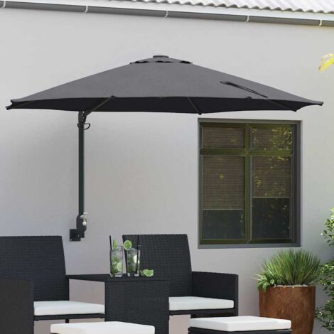 Garden Parasol Anthracite and Black 248 x 248 x 148 cm vidaXL