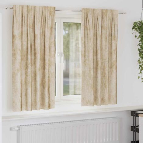 Curtain with Curtains 2 pcs Cream 175 x 140 cm Velvet vidaXL