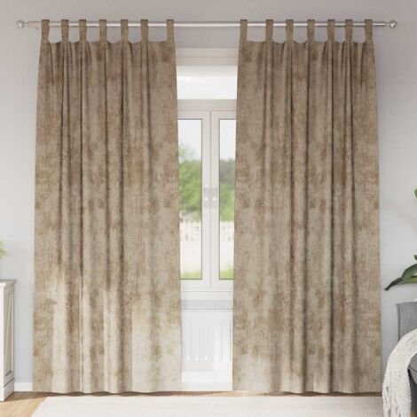 Curtain with Curtains 2 pcs Champagne 225 x 140 cm Velvet vidaXL
