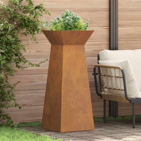 Pillar Planter Silver 40 x 40 x 100 cm Steel vidaXL (1/5)
