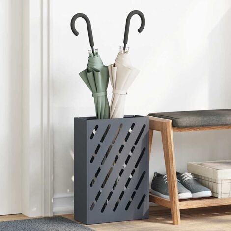 Umbrella Stand with Storage Anthracite 28 x 12 x 41 cm Metal vidaXL