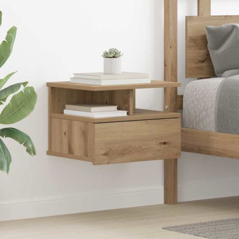 Floating Nightstand Artisan oak 40 x 31 x 27 cm Engineered wood vidaXL