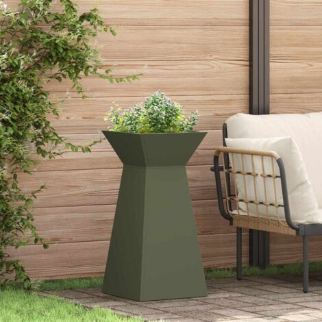 Pillar Planter Olive 35 x 35 x 73 cm Steel vidaXL