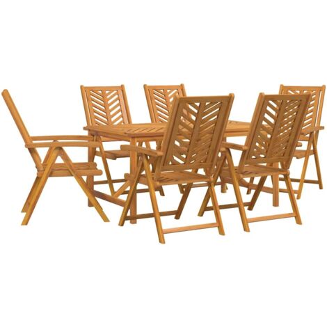 Garden Dining Set 7 pcs Brown 150 x 90 x 74 cm vidaXL